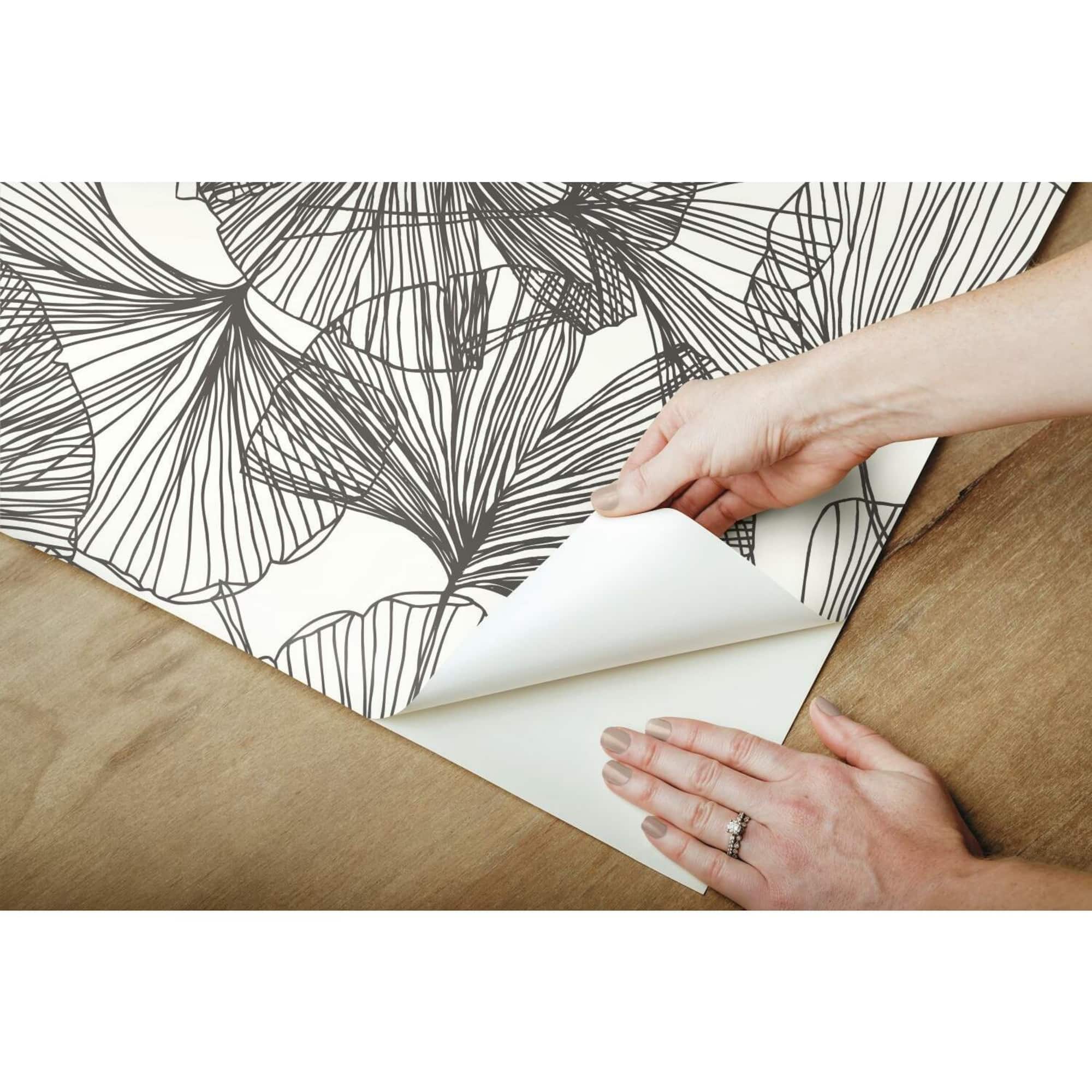 RoomMates Gingko Leaves Peel & Stick Wallpaper